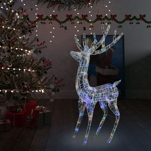 LED Rentier XXL Acryl Weihnachtsdeko 180cm Mehrfarbig