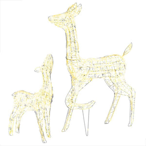 vidaXL Famille de rennes LED Décoration de Noël Acrylique 160 LED Blanc chaud