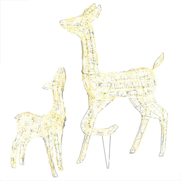 vidaXL Famille de rennes LED Décoration de Noël Acrylique 160 LED Blanc chaud
