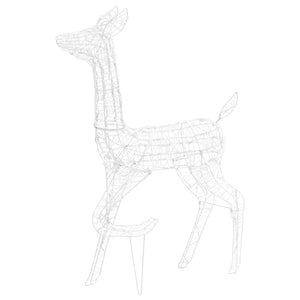 vidaXL Famille de rennes LED Décoration de Noël Acrylique 160 LED Blanc chaud