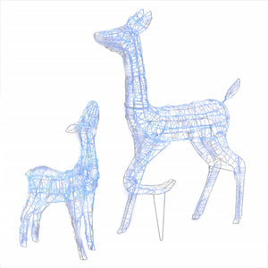 LED Rentier Familie Weihnachtsdeko Blau