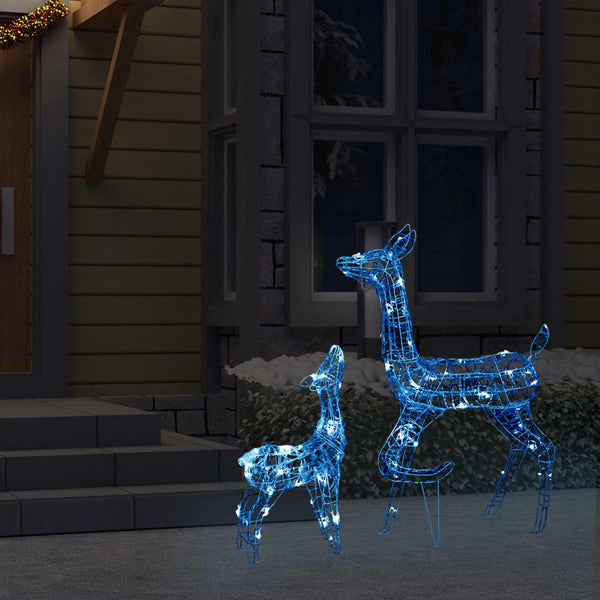 LED Rentier Familie Weihnachtsdeko Blau