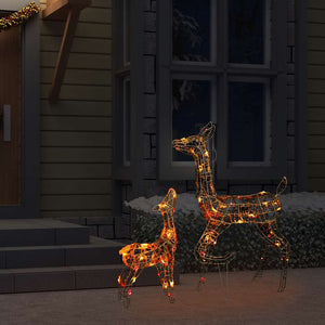 vidaXL Famille de rennes LED Décoration de Noël Acrylique 160 LED Multicolore