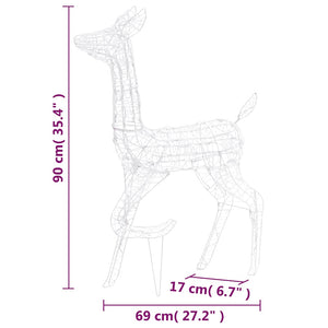 vidaXL Famille de rennes LED Décoration de Noël Acrylique 160 LED Multicolore