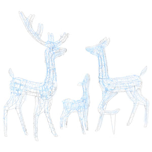 vidaXL Famille de rennes LED Décoration de Noël Acrylique 300 LED Blanc froid