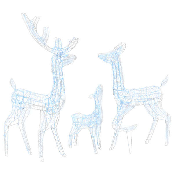 vidaXL Famille de rennes LED Décoration de Noël Acrylique 300 LED Blanc froid