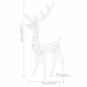 vidaXL Famille de rennes LED Décoration de Noël Acrylique 300 LED Blanc froid