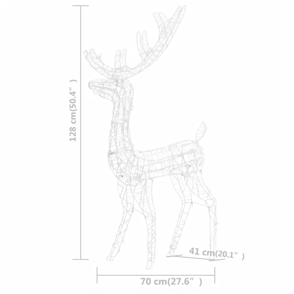 vidaXL Famille de rennes LED Décoration de Noël Acrylique 300 LED Blanc froid