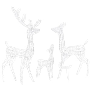 vidaXL Famille de rennes LED Décoration de Noël Acrylique 300 LED Blanc froid