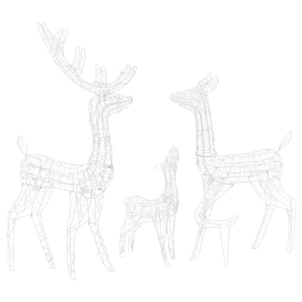 vidaXL Famille de rennes LED Décoration de Noël Acrylique 300 LED Blanc froid
