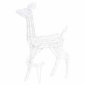 vidaXL Famille de rennes LED Décoration de Noël Acrylique 300 LED Blanc froid