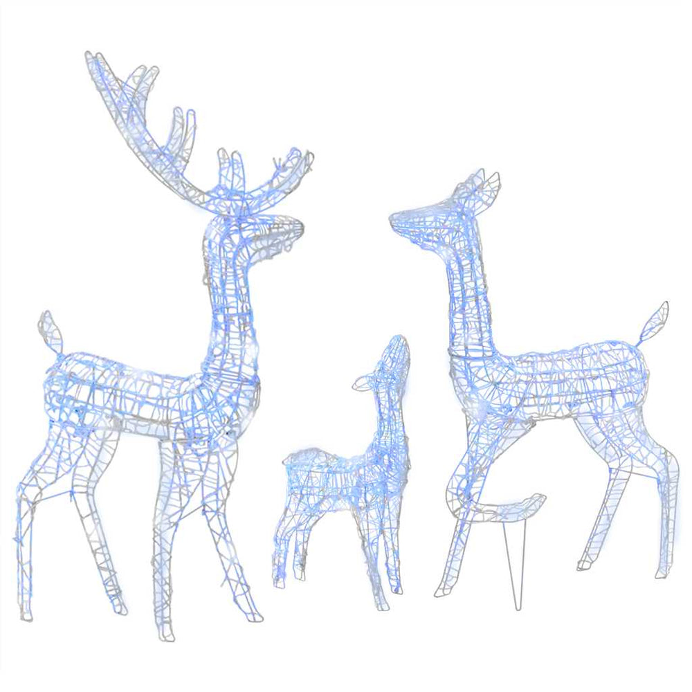 LED Rentier Familie Weihnachtsdeko Blau
