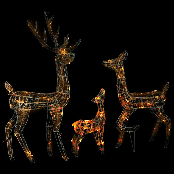 LED Rentier Familie Weihnachtsdeko Bunt