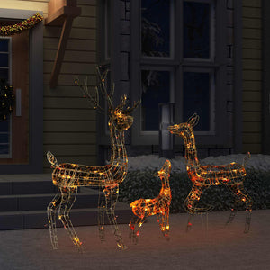 LED Rentier Familie Weihnachtsdeko Bunt