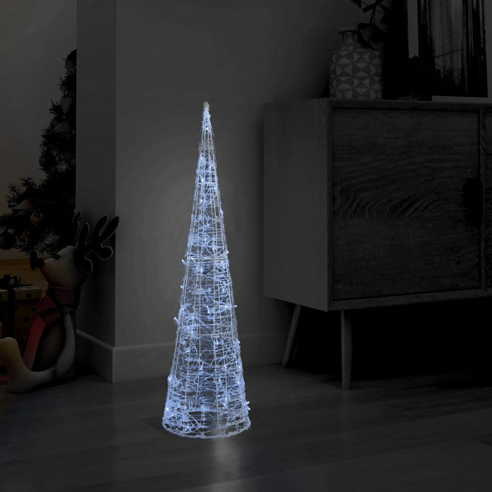 LED Kegel Pyramide 90cm Kaltweiß Weihnachtsdeko