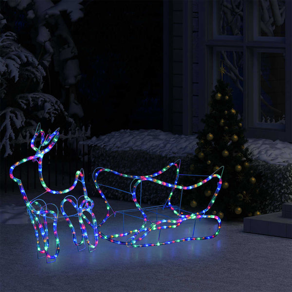 Weihnachtsdeko Rentier Schlitten 252 LEDs