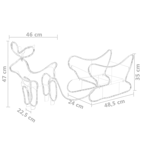 Weihnachtsdeko Rentier Schlitten 252 LEDs