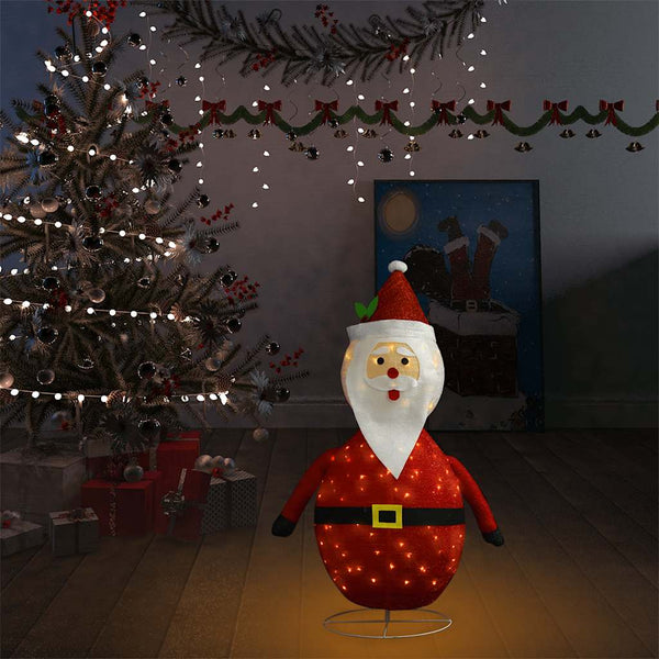 LED Weihnachtsdeko Weihnachtsmann Luxus Stoff 90cm