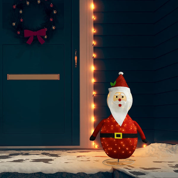 LED Weihnachtsdeko Weihnachtsmann Luxus Stoff 90cm