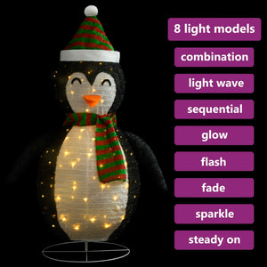 LED Pinguin Weihnachtsdeko Luxus-Stoff 90cm