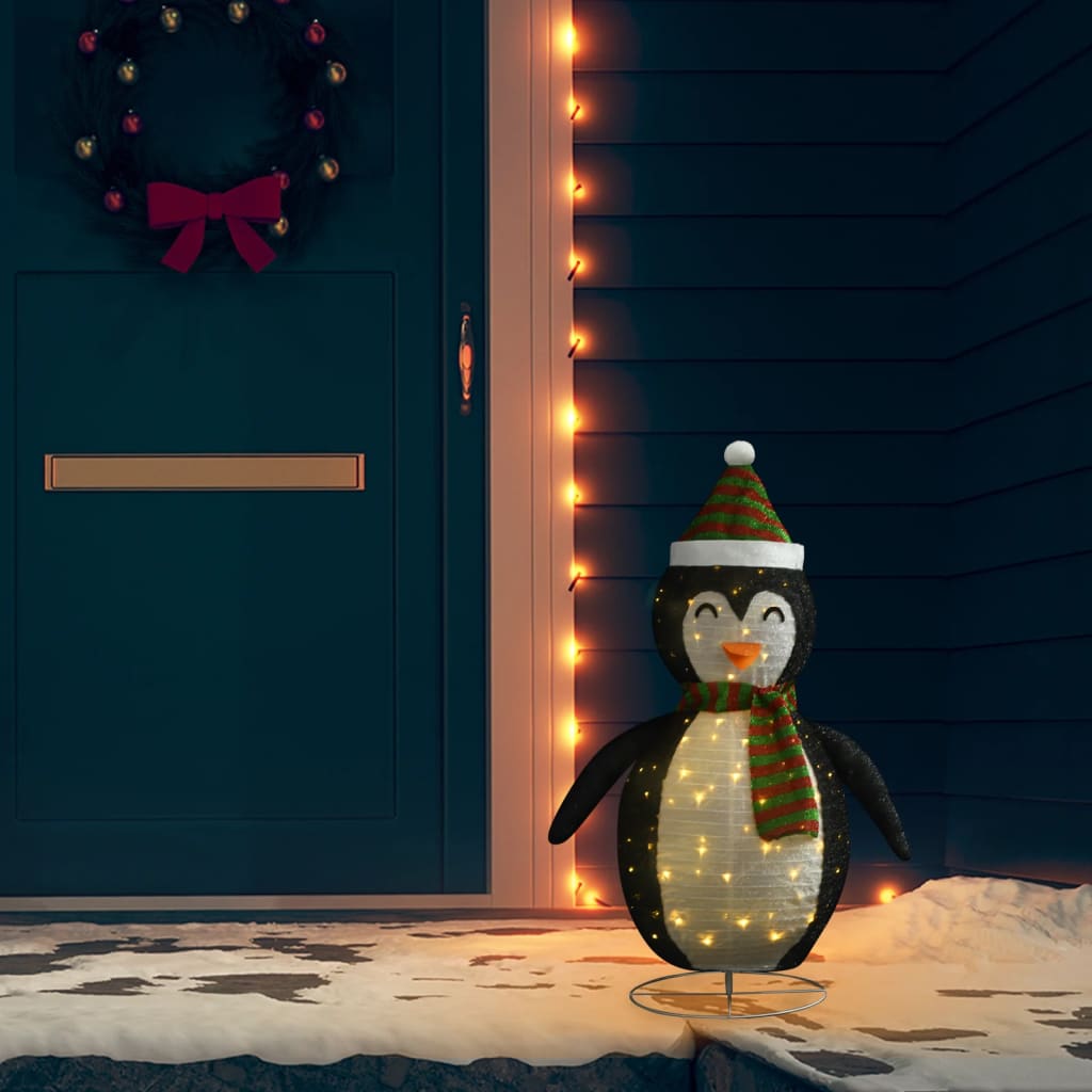 LED Pinguin Weihnachtsdeko Luxus-Stoff 90cm