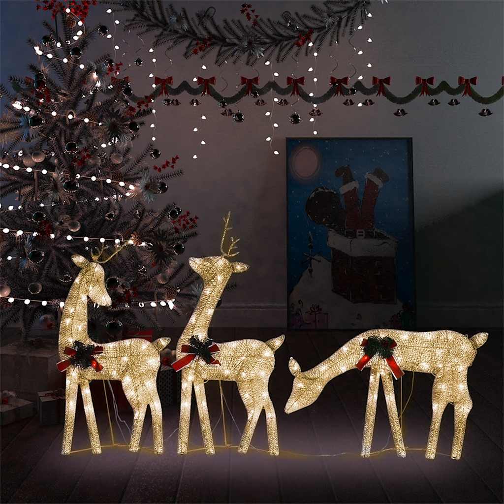 LED Rentier Weihnachtsdeko Golden Warmweiß 270cm