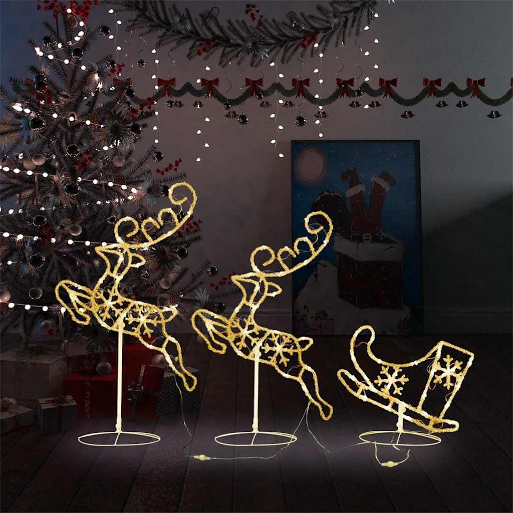 LED Rentier Schlitten Weihnachtsdeko