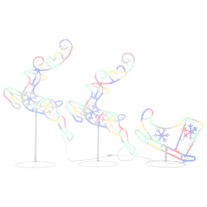 LED Rentiere & Schlitten Weihnachtsdeko Bunt
