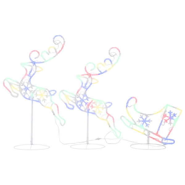 LED Rentiere & Schlitten Weihnachtsdeko Bunt