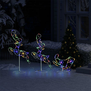 LED Rentiere & Schlitten Weihnachtsdeko Bunt