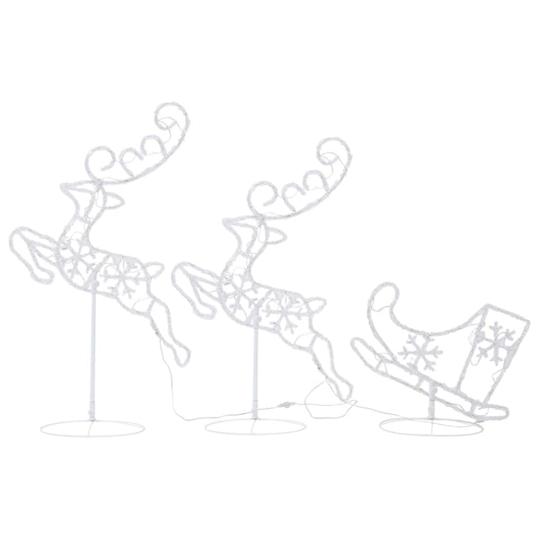 LED Rentiere & Schlitten Weihnachtsdeko Bunt
