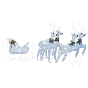 LED Rentier Schlitten Weihnachtsdeko Silber