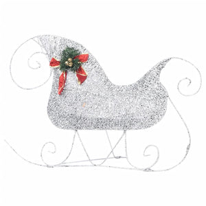 LED Rentier Schlitten Weihnachtsdeko Silber