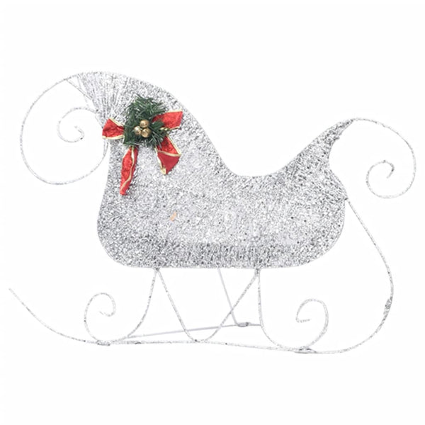 LED Rentier Schlitten Weihnachtsdeko Silber