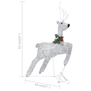 LED Rentier Schlitten Weihnachtsdeko Silber