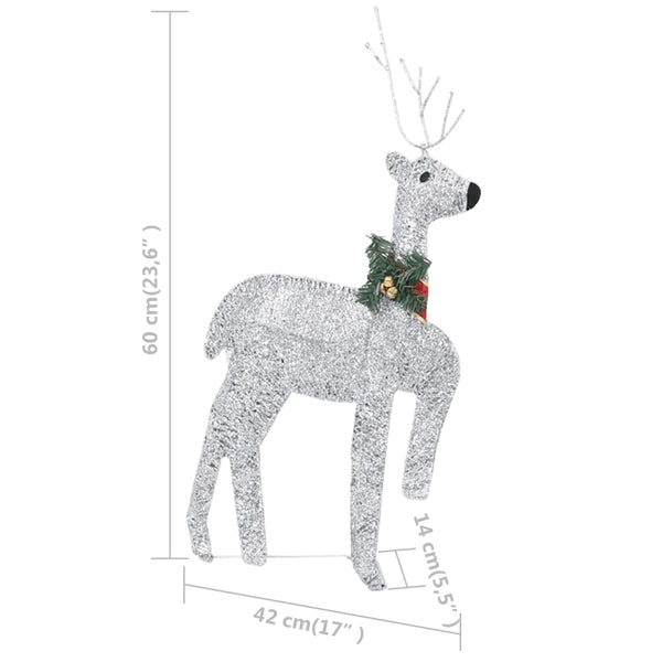LED Rentier Schlitten Weihnachtsdeko Silber