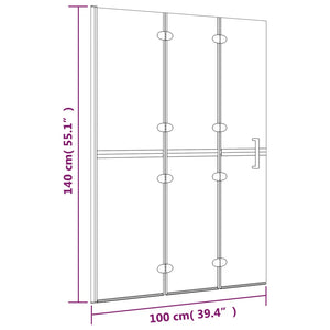 Faltbare Duschkabine ESG 100x140 cm Weiß