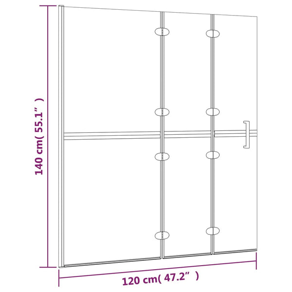 Faltbare Duschkabine ESG 120x140 cm Weiß