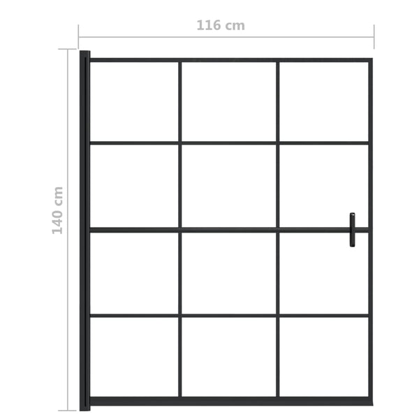 Duschkabine ESG 116x140 cm Schwarz