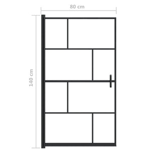 Duschkabine ESG 80x140 cm Schwarz
