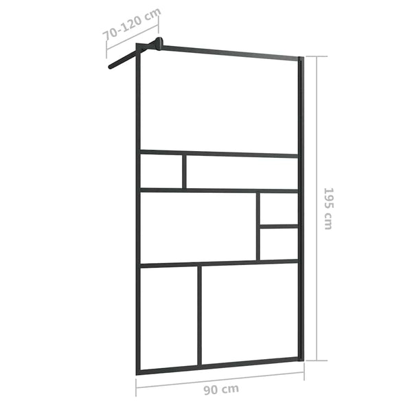 Duschwand für Begehbare Dusche mit Klarem ESG Glas 90x195 cm