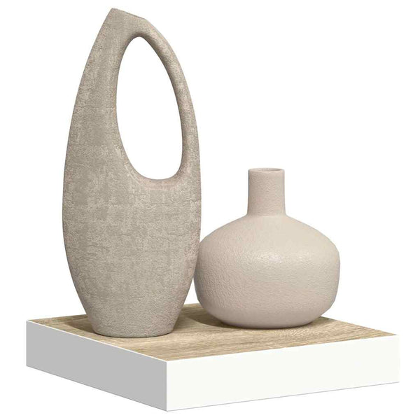Schweberegal Eiche Optik Weiß 23x23,5 cm