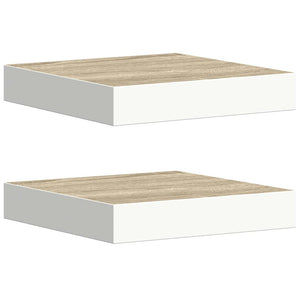 2er Set Schweberegale Eiche/Weiß