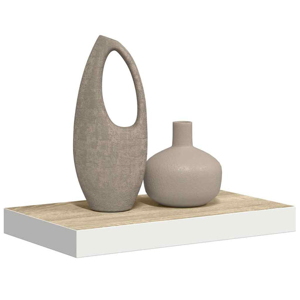 Schweberegal Eiche Optik Weiß 50 cm