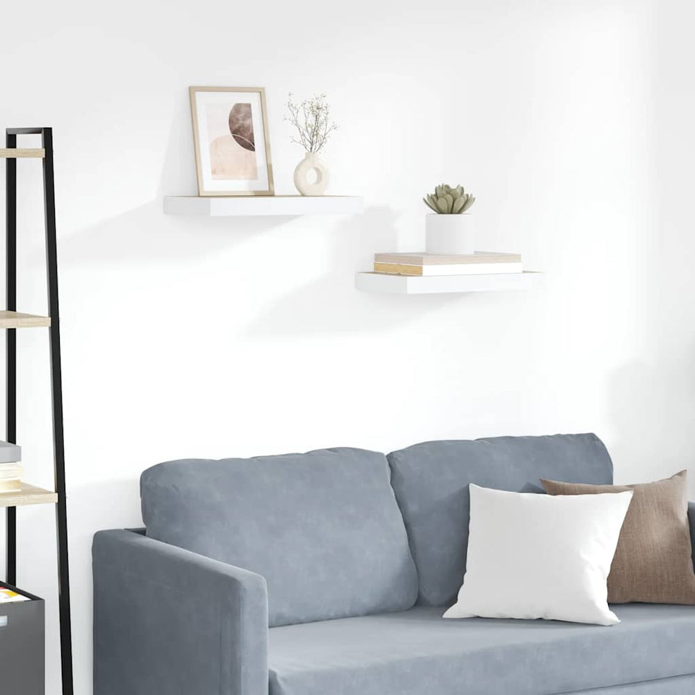vidaXL Étagères flottantes 2 pcs Aspect Chêne et Blanc 50x23x3,8 cm MDF