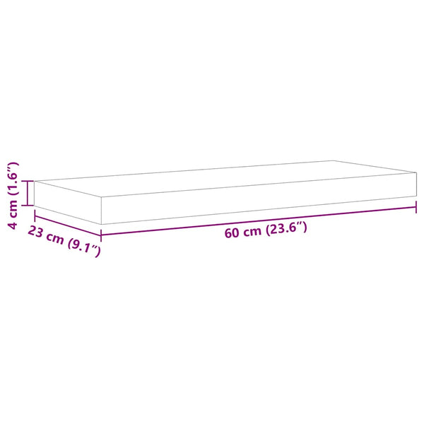 Schweberegal Eiche Optik Weiß 60cm