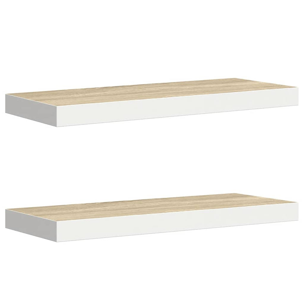 vidaXL Étagères murales flottantes 2 pcs aspect chêne et blanc 60x23,5x3,8 cm MDF