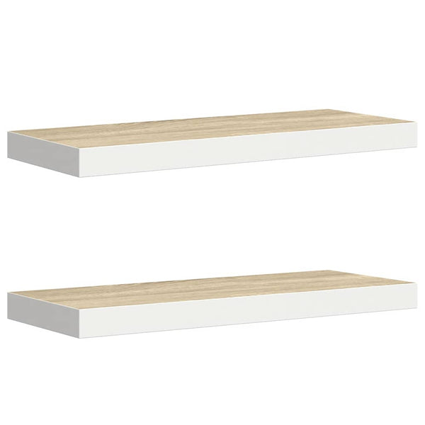 Schweberegale 2er Set Eiche/Weiß 60cm