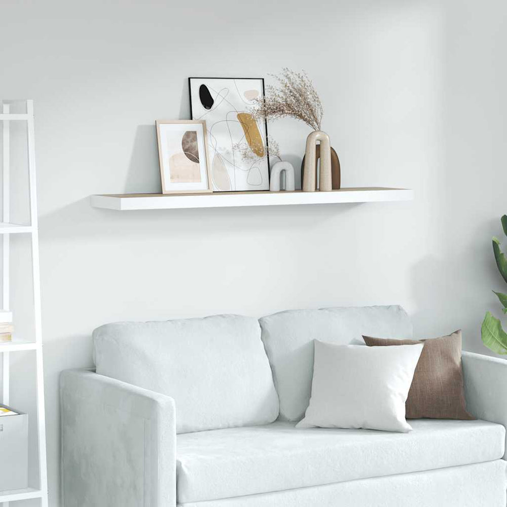 vidaXL Étagère murale aspect chêne et blanc 80x23,5x3,8 cm MDF