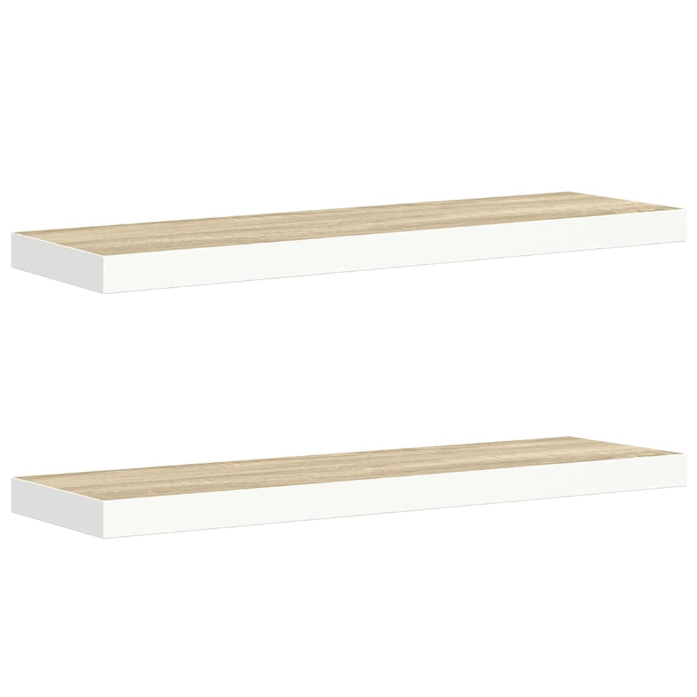 vidaXL Étagères flottantes 2 pcs Chêne et Blanc 90x23,5x3,8 cm MDF